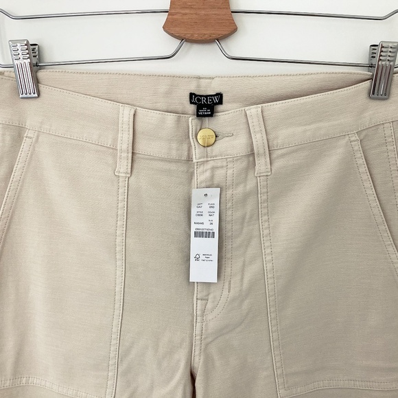 NWT J Crew Camp-Pocket Wide-Leg Pants in Natural - 26 - Picture 3 of 7